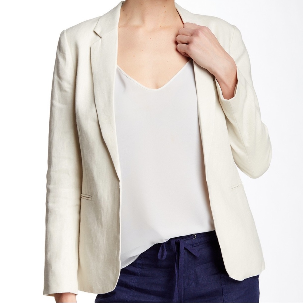 Joie Cream Single-Button Blazer